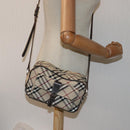 BURBERRY Nova Check Blue Label Shoulder Bag Canvas Beige Brown Auth ti1756-22