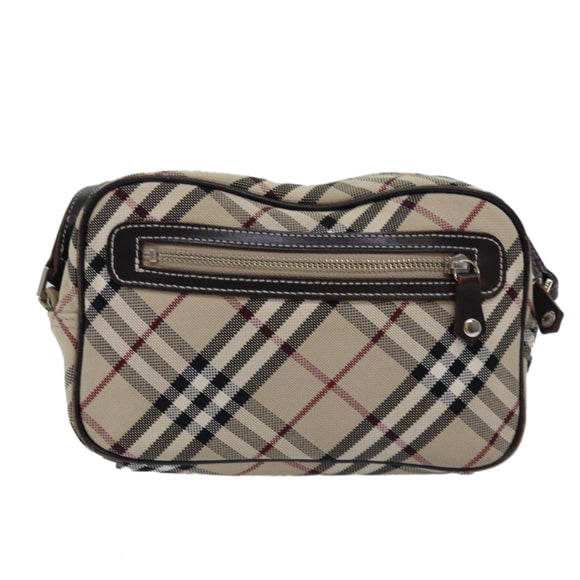 BURBERRY Nova Check Blue Label Shoulder Bag Canvas Beige Brown Auth ti1756