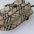 BURBERRY Nova Check Blue Label Shoulder Bag Canvas Beige Brown Auth ti1756-6