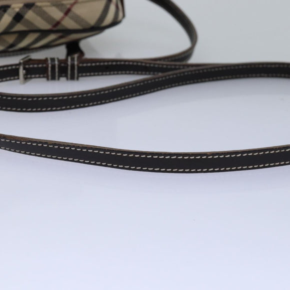 BURBERRY Nova Check Blue Label Shoulder Bag Canvas Beige Brown Auth ti1756