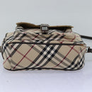 BURBERRY Nova Check Blue Label Shoulder Bag Canvas Beige Brown Auth ti1756-9