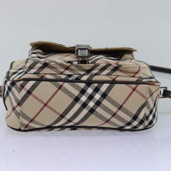 BURBERRY Nova Check Blue Label Shoulder Bag Canvas Beige Brown Auth ti1756