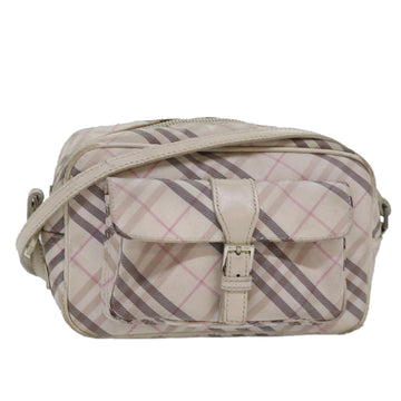 BURBERRY Nova Check Blue Label Shoulder Bag Canvas Pink Auth ti1757