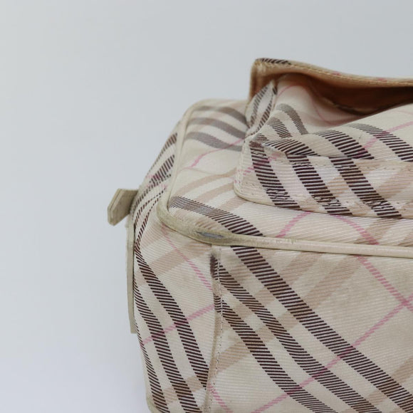 BURBERRY Nova Check Blue Label Shoulder Bag Canvas Pink Auth ti1757