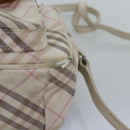 BURBERRY Nova Check Blue Label Shoulder Bag Canvas Pink Auth ti1757-11