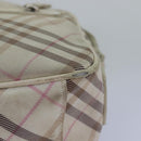 BURBERRY Nova Check Blue Label Shoulder Bag Canvas Pink Auth ti1757-13