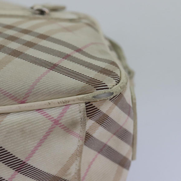 BURBERRY Nova Check Blue Label Shoulder Bag Canvas Pink Auth ti1757
