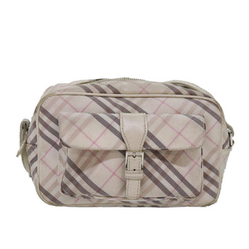 BURBERRY Nova Check Blue Label Shoulder Bag Canvas Pink Auth ti1757 - 0