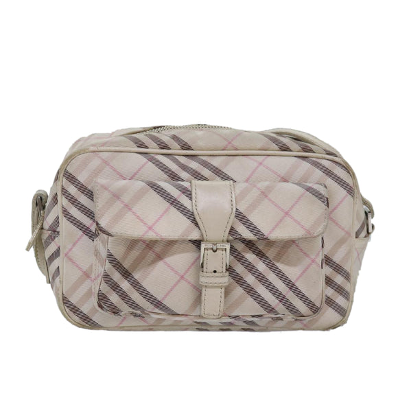 BURBERRY Nova Check Blue Label Shoulder Bag Canvas Pink Auth ti1757