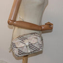 BURBERRY Nova Check Blue Label Shoulder Bag Canvas Pink Auth ti1757-22
