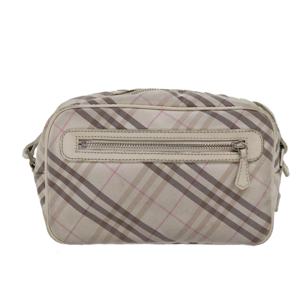 BURBERRY Nova Check Blue Label Shoulder Bag Canvas Pink Auth ti1757
