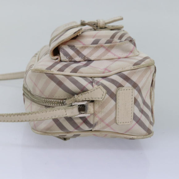 BURBERRY Nova Check Blue Label Shoulder Bag Canvas Pink Auth ti1757