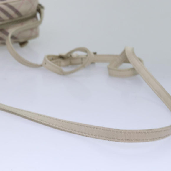 BURBERRY Nova Check Blue Label Shoulder Bag Canvas Pink Auth ti1757