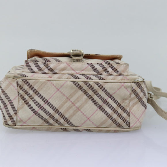 BURBERRY Nova Check Blue Label Shoulder Bag Canvas Pink Auth ti1757