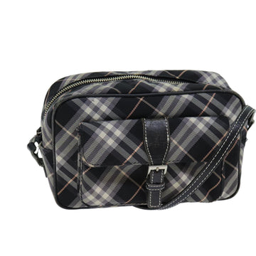 BURBERRY Nova Check Blue Label Shoulder Bag Black Auth ti1758