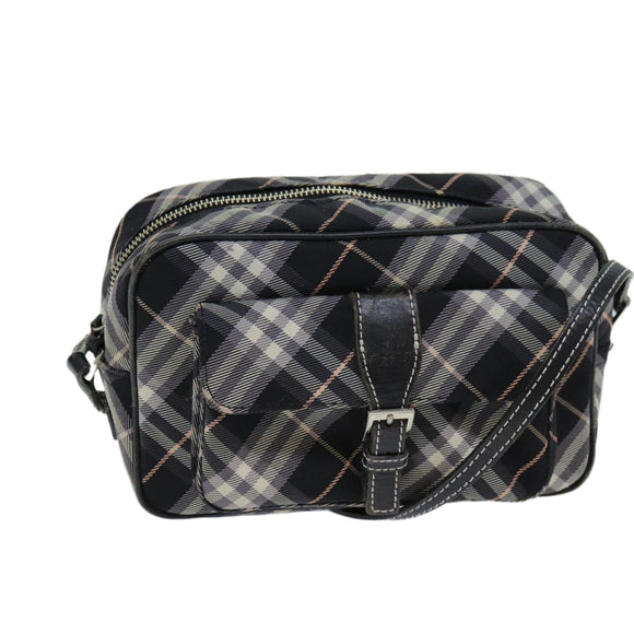 BURBERRY Nova Check Blue Label Shoulder Bag Black Auth ti1758