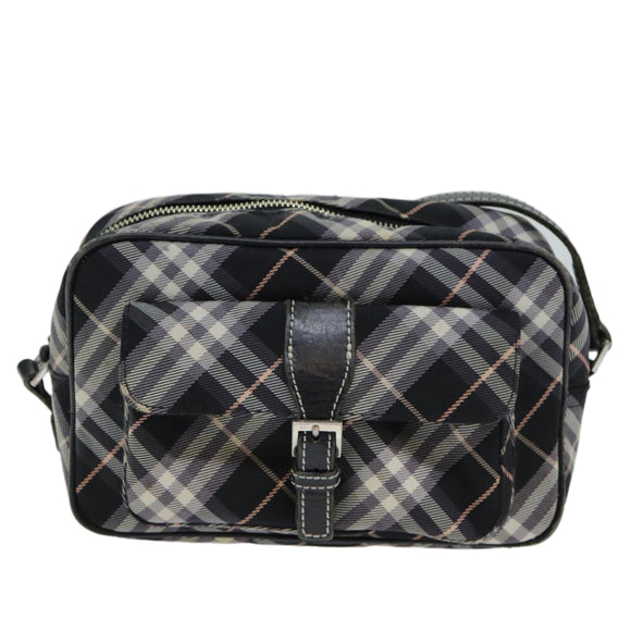 BURBERRY Nova Check Blue Label Shoulder Bag Black Auth ti1758
