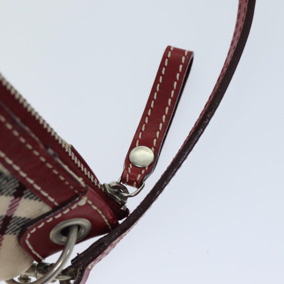 BURBERRY Nova Check Blue Label Hand Bag Beige Red Auth ti1760