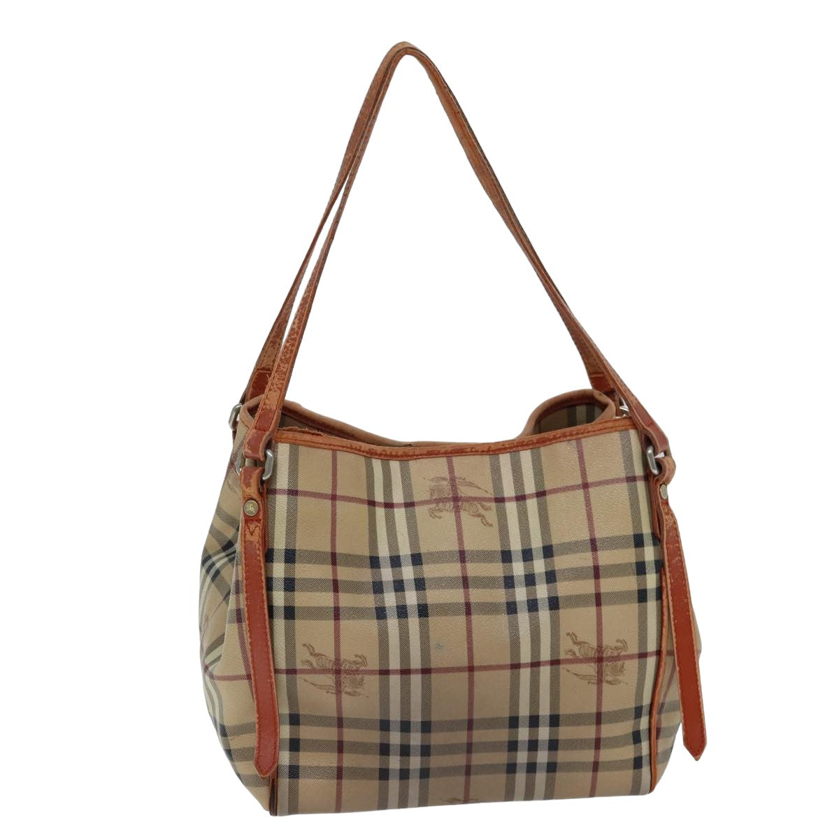 BURBERRY Nova Check Tote Bag Beige Brown Auth ti1765