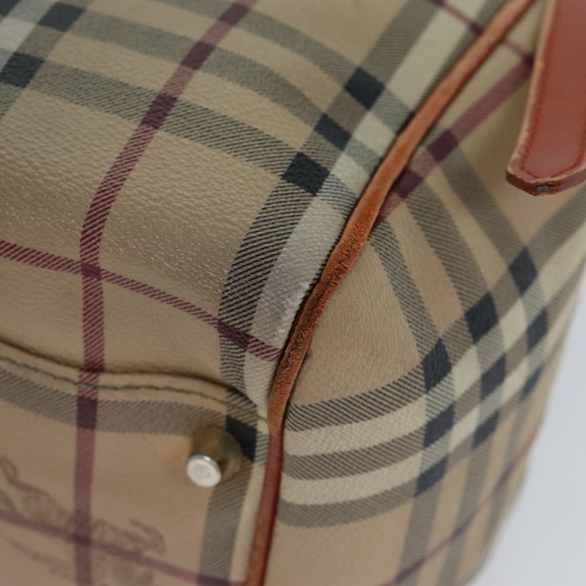 BURBERRY Nova Check Tote Bag Beige Brown Auth ti1765