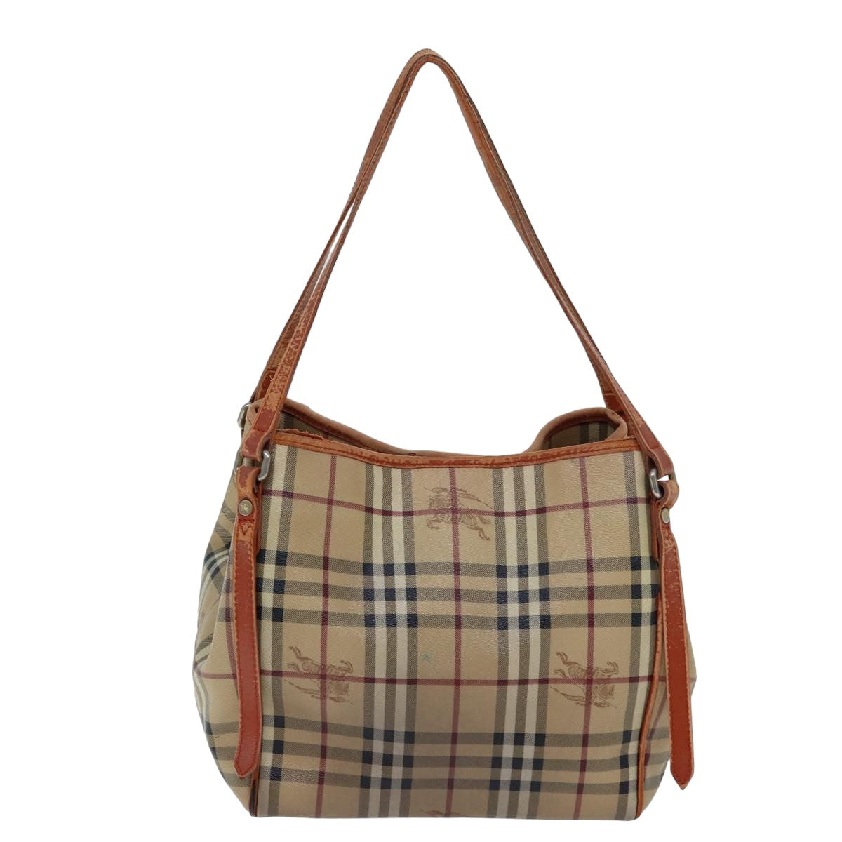 BURBERRY Nova Check Tote Bag Beige Brown Auth ti1765