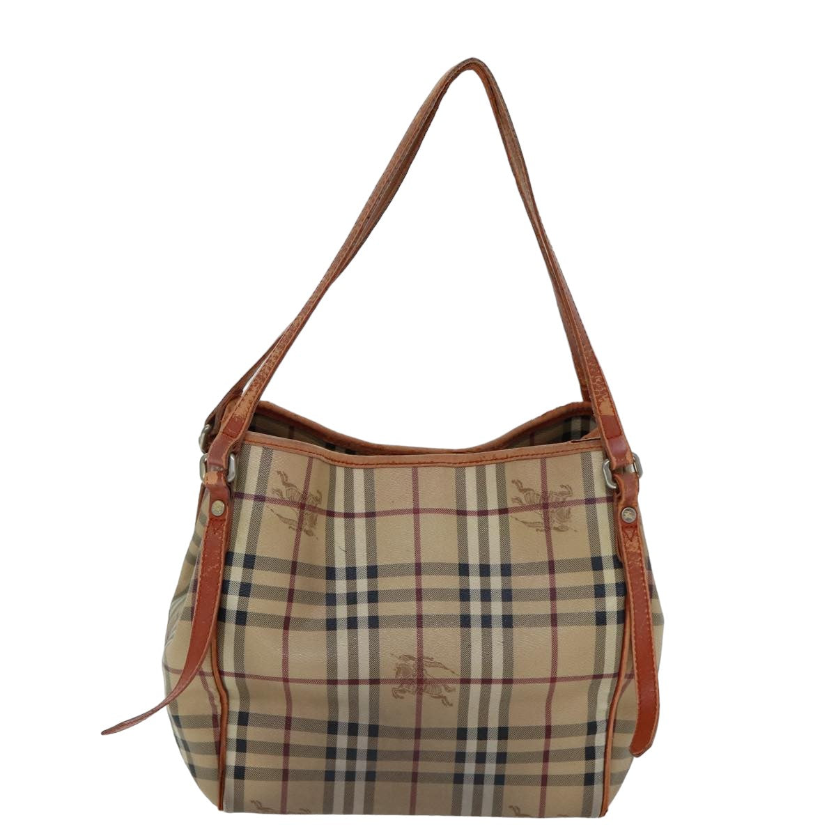 BURBERRY Nova Check Tote Bag Beige Brown Auth ti1765