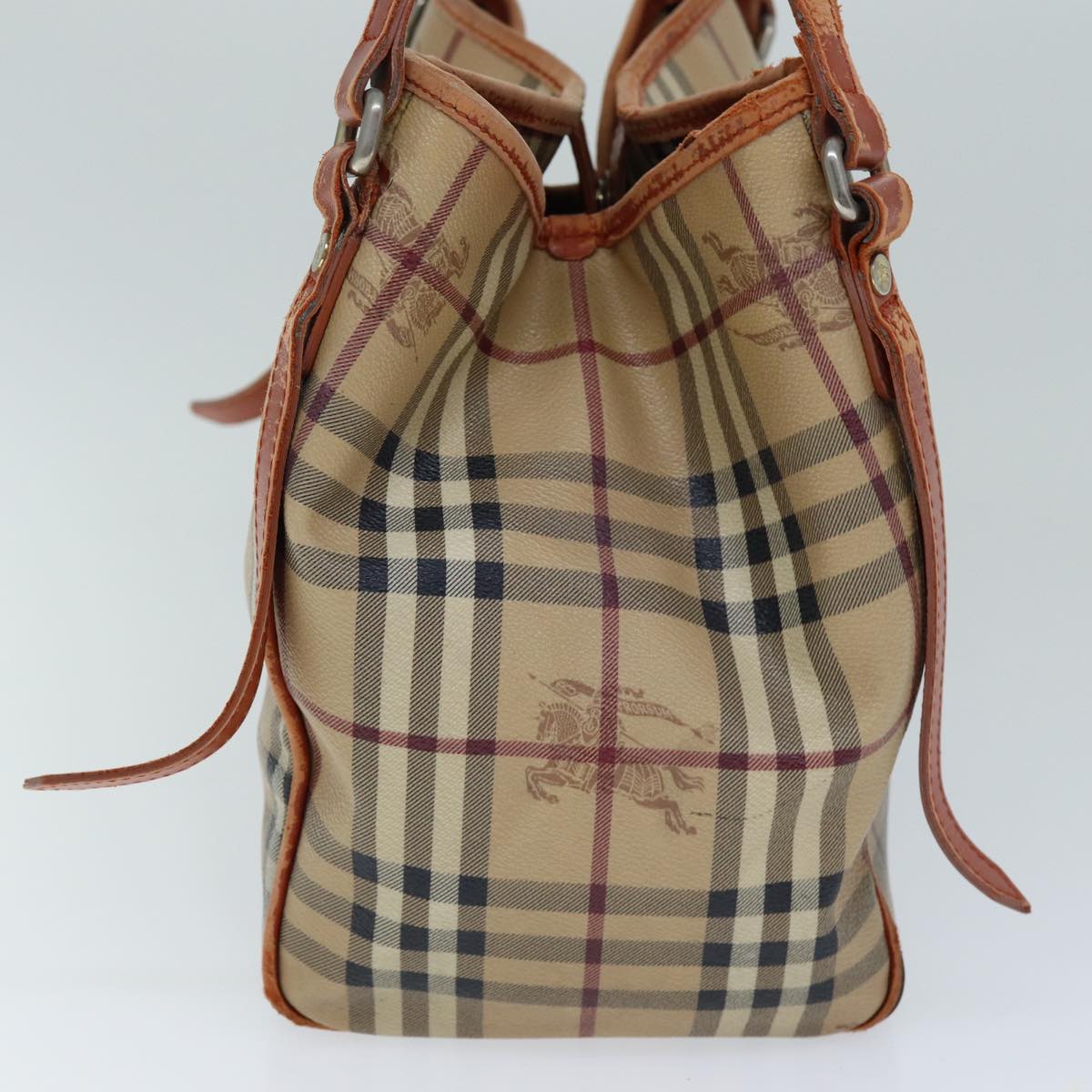 BURBERRY Nova Check Tote Bag Beige Brown Auth ti1765