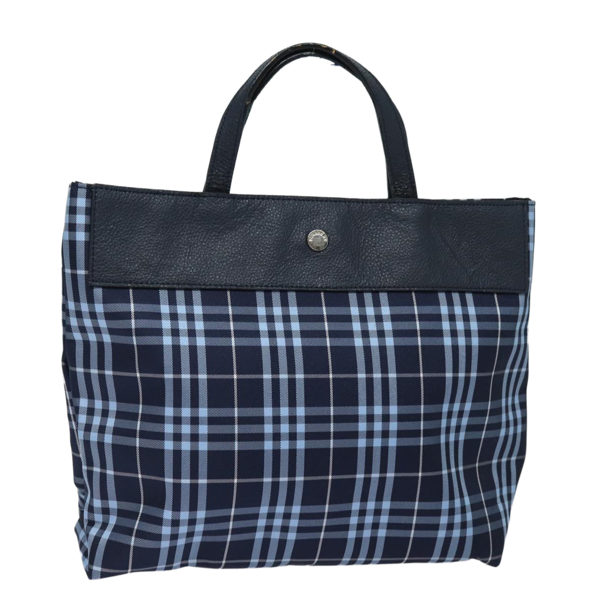 BURBERRY Nova Check Hand Bag Nylon Navy Auth ti1769