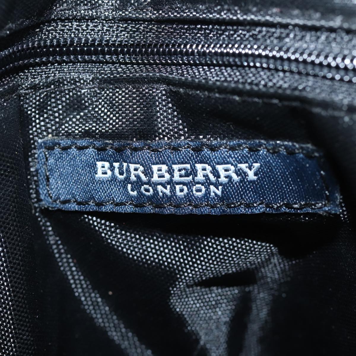 BURBERRY Nova Check Hand Bag Nylon Navy Auth ti1769