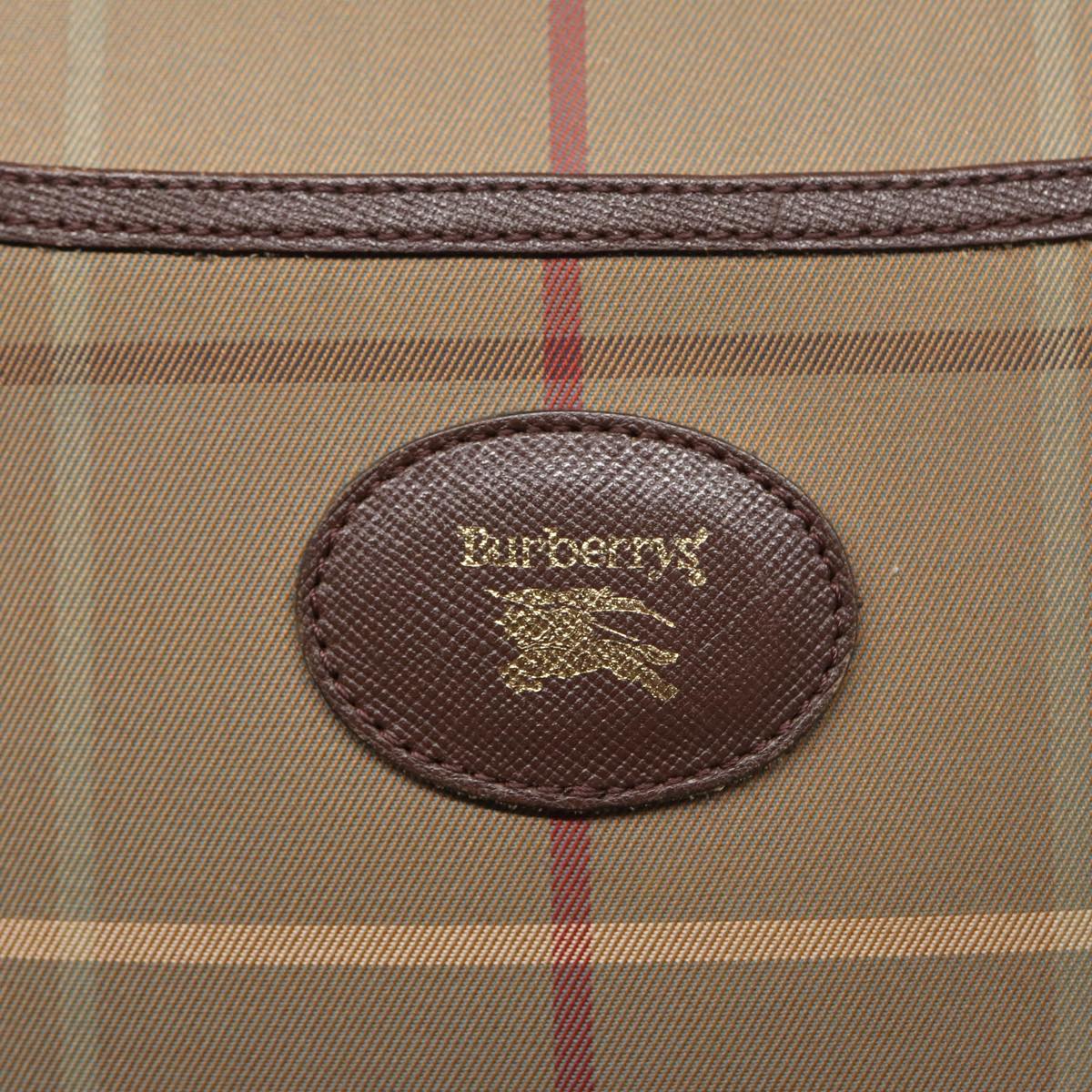 Burberrys Nova Check Shoulder Bag Canvas Beige Brown Auth ti1772