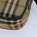 Burberrys Nova Check Blue Label Hand Bag Canvas Black Auth ti1774-9