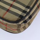 Burberrys Nova Check Blue Label Hand Bag Canvas Black Auth ti1774-14