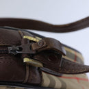 Burberrys Nova Check Blue Label Hand Bag Canvas Black Auth ti1774-10