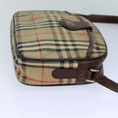 Burberrys Nova Check Blue Label Hand Bag Canvas Black Auth ti1774-3