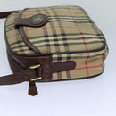 Burberrys Nova Check Blue Label Hand Bag Canvas Black Auth ti1774-4