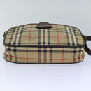 Burberrys Nova Check Blue Label Hand Bag Canvas Black Auth ti1774-5