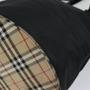 Burberrys Nova Check Blue Label Shoulder Bag Nylon Black Beige Auth ti1781-15