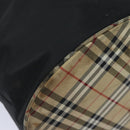 Burberrys Nova Check Blue Label Shoulder Bag Nylon Black Beige Auth ti1781-9