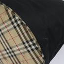 Burberrys Nova Check Blue Label Shoulder Bag Nylon Black Beige Auth ti1781-16