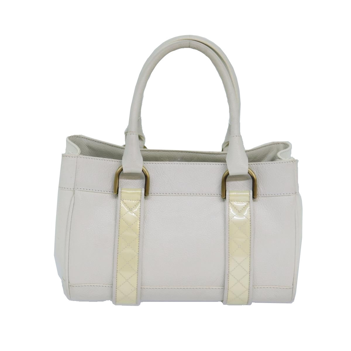 BURBERRY Hand Bag Leather White Auth ti1784 - 0