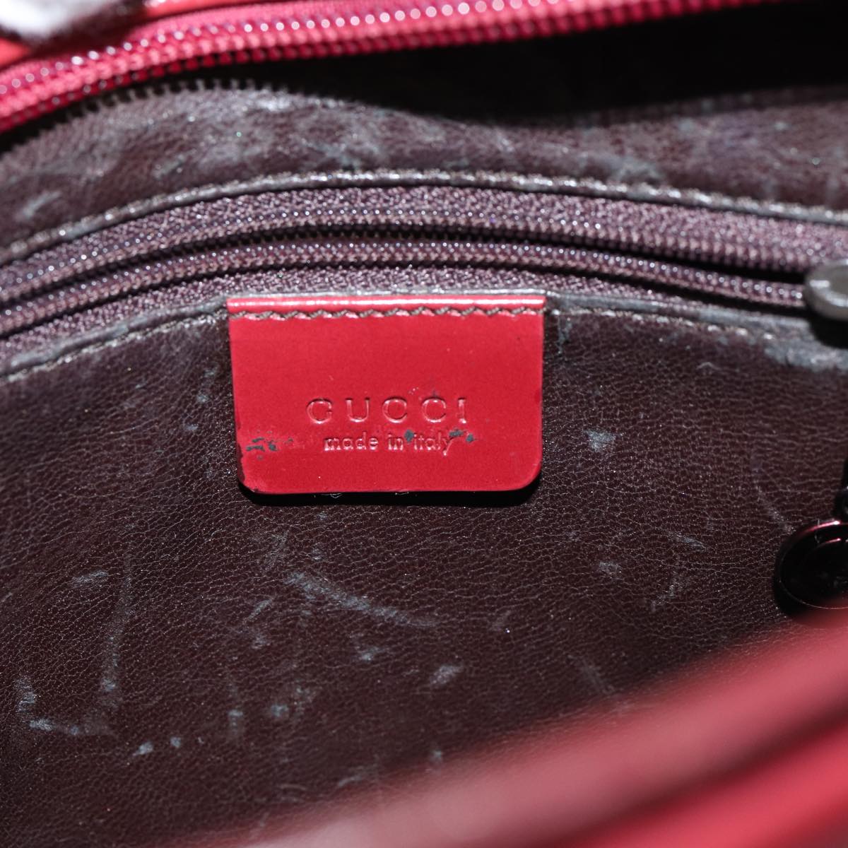 GUCCI Shoulder Bag Enamel Red 001 1274 3032 Auth ti1794