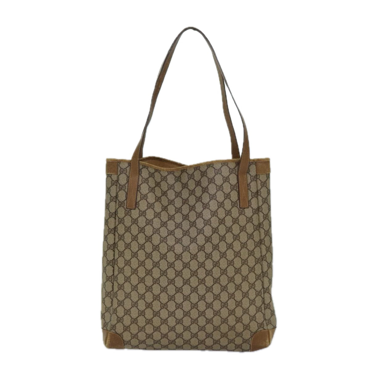 GUCCI GG Supreme Tote Bag PVC Leather Beige Brown 002 115 0135 Auth ti1798