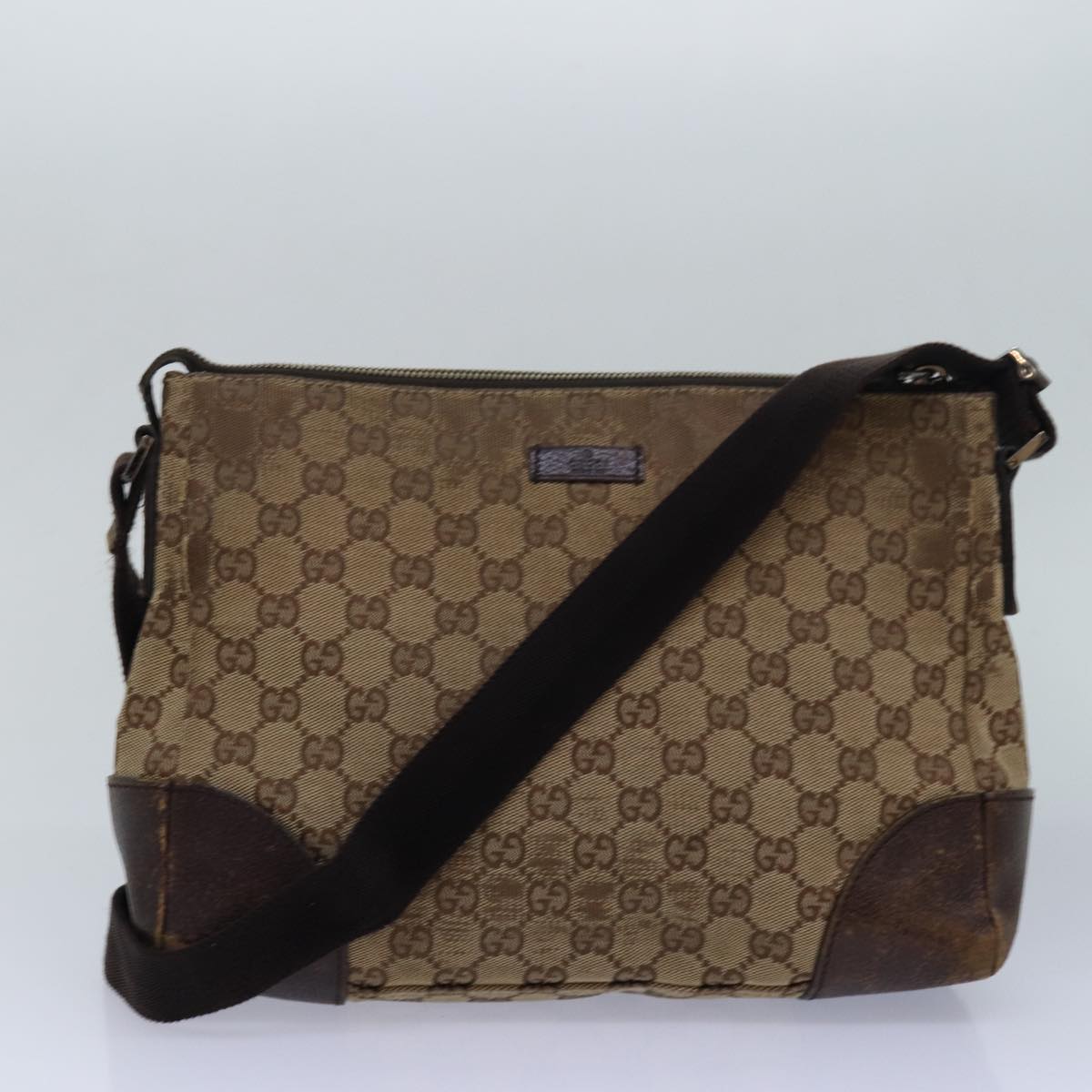 GUCCI GG Canvas Shoulder Bag 2Set Beige Brown Auth ti1799