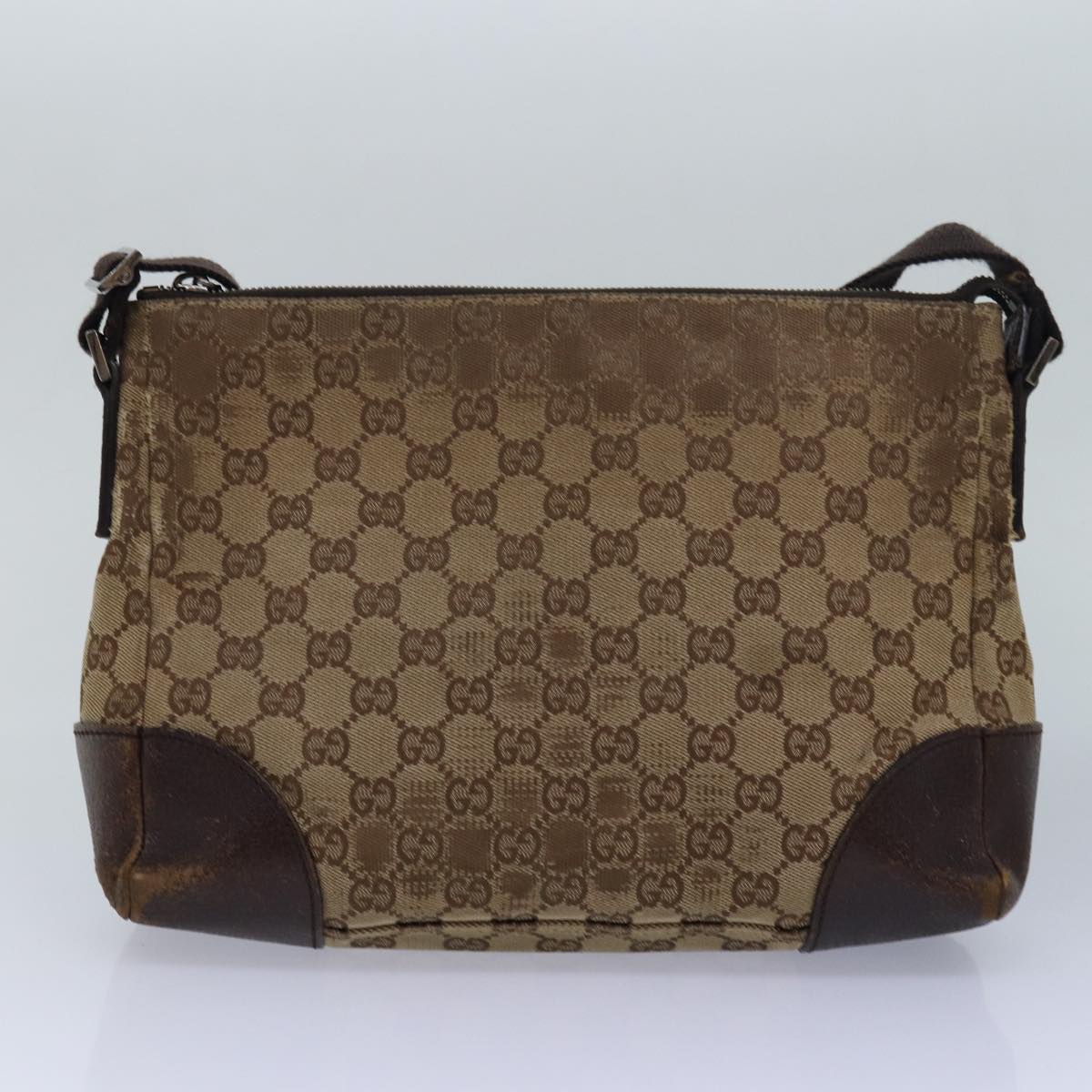 GUCCI GG Canvas Shoulder Bag 2Set Beige Brown Auth ti1799