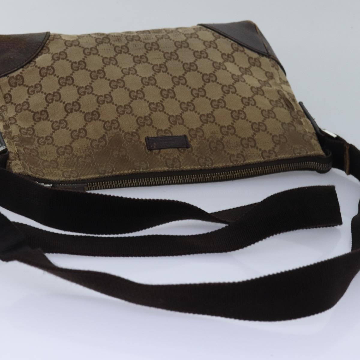 GUCCI GG Canvas Shoulder Bag 2Set Beige Brown Auth ti1799