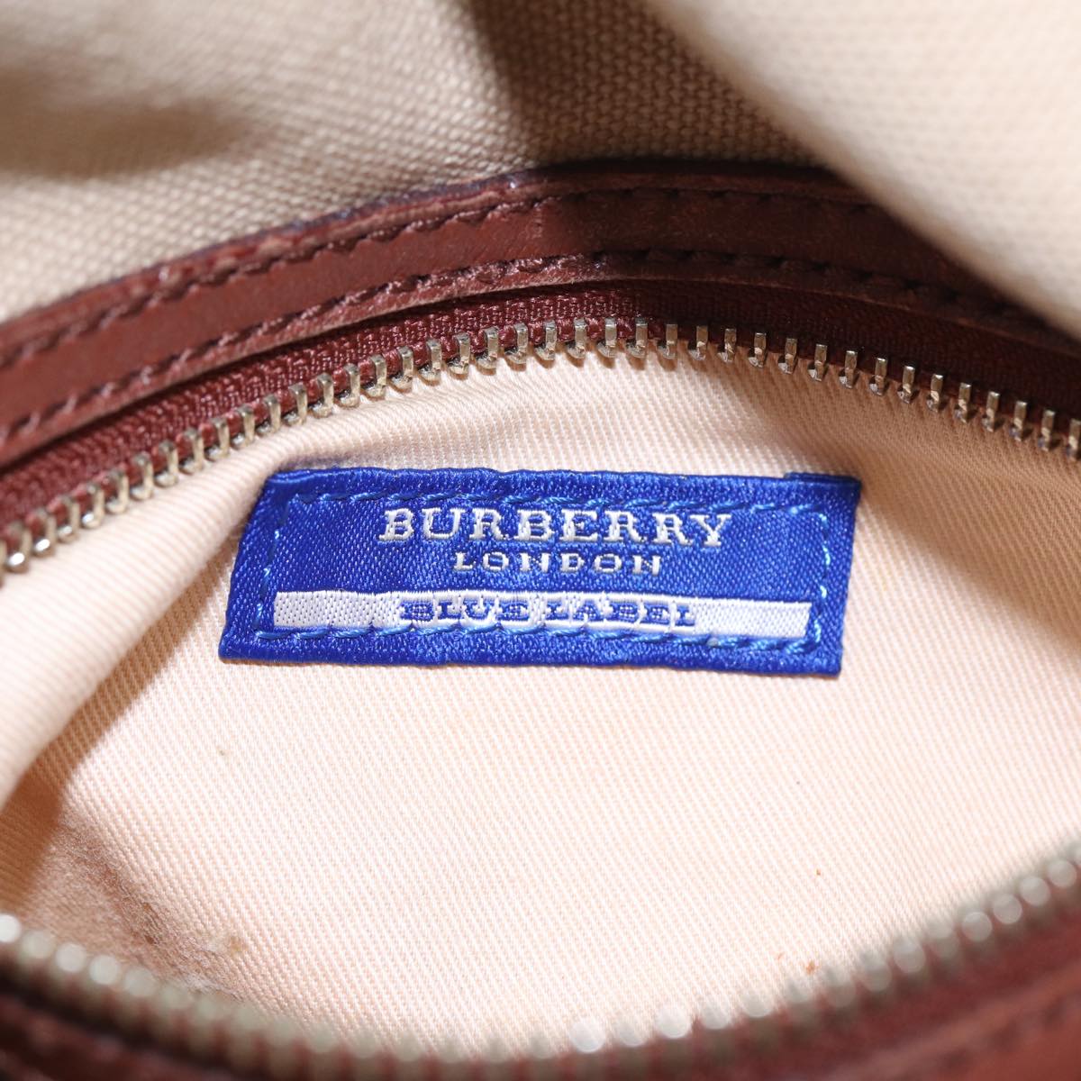 BURBERRY Nova Check Tote Bag Nylon Beige Pink Auth ti1804