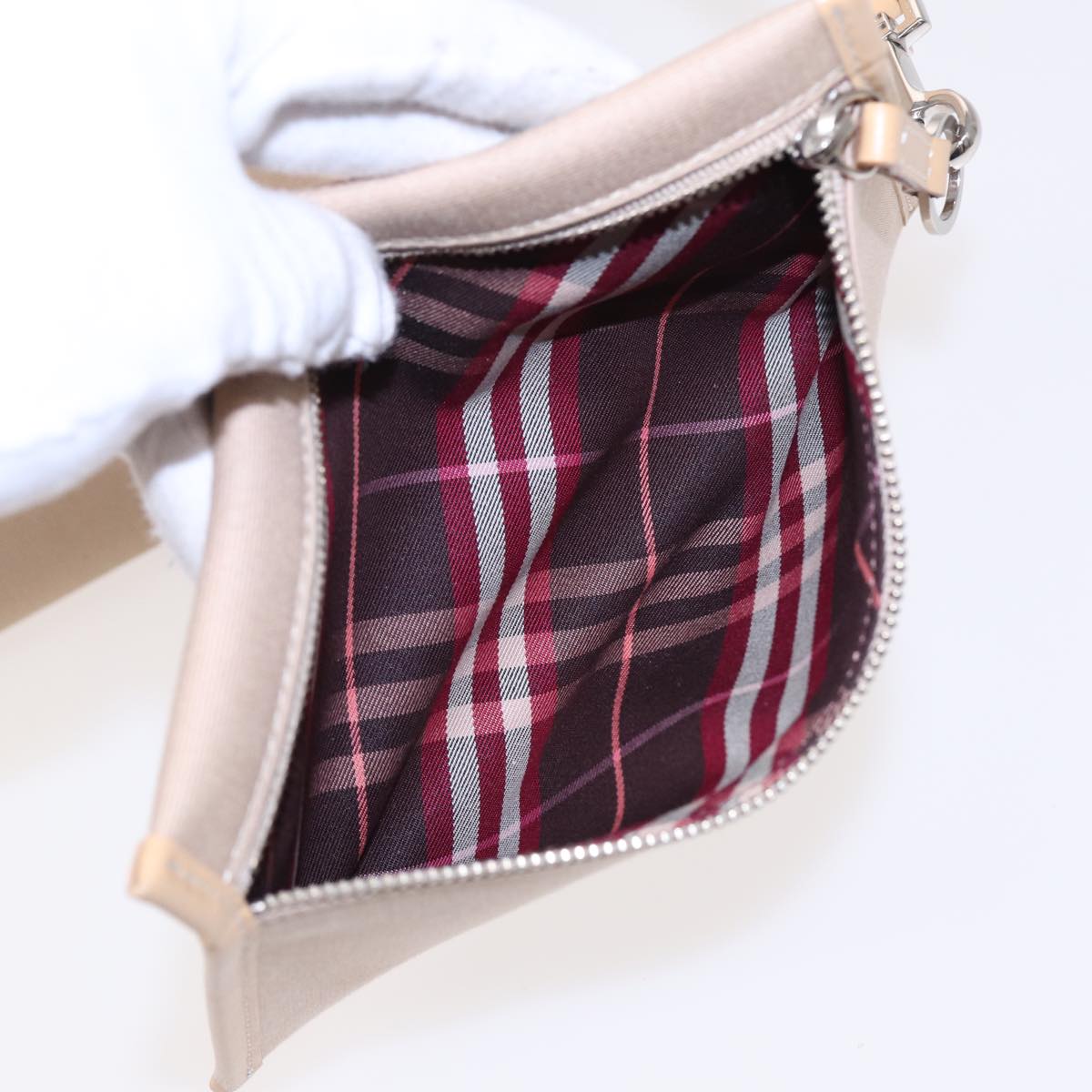 BURBERRY Nova Check Tote Bag Canvas Beige Auth ti1812