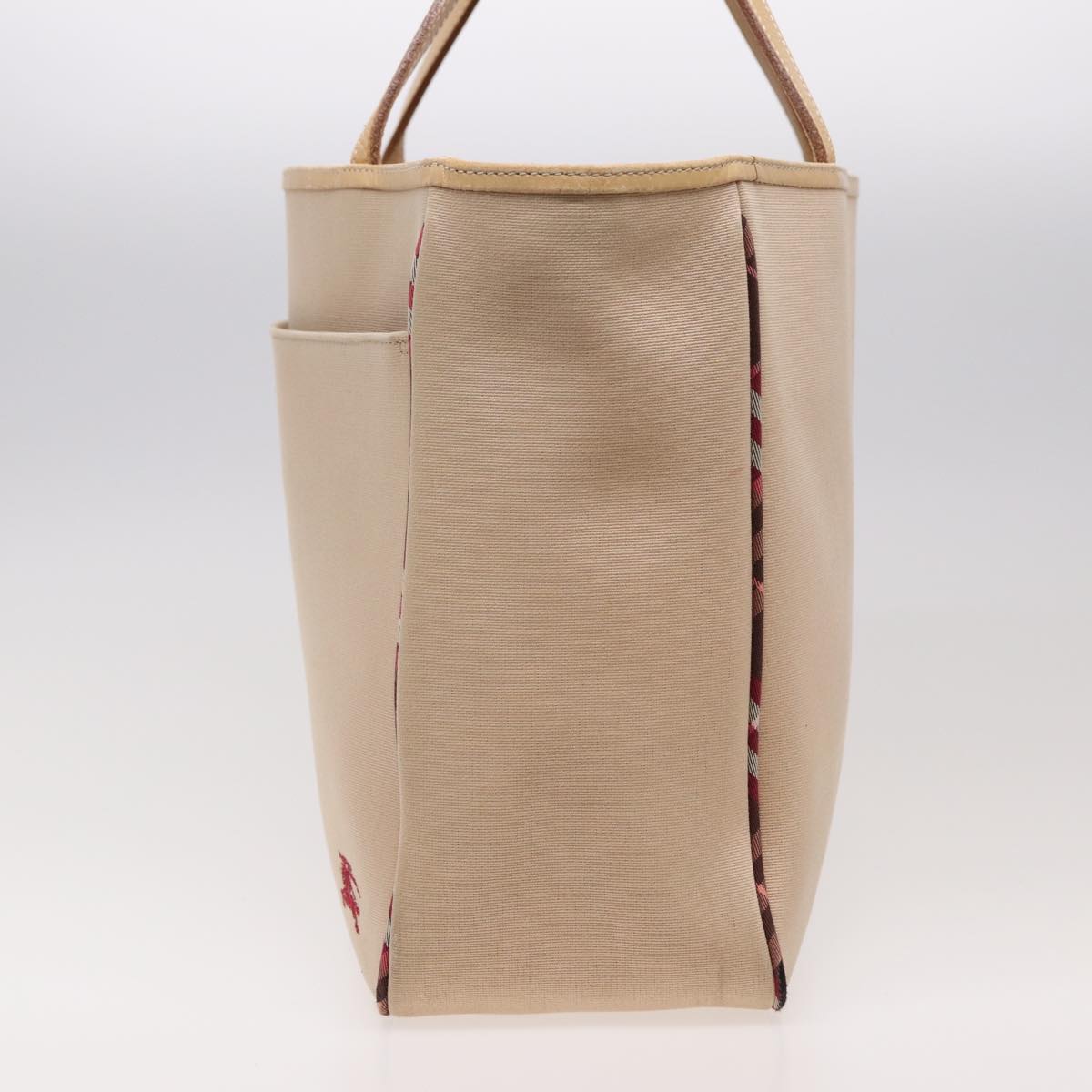 BURBERRY Nova Check Tote Bag Canvas Beige Auth ti1812