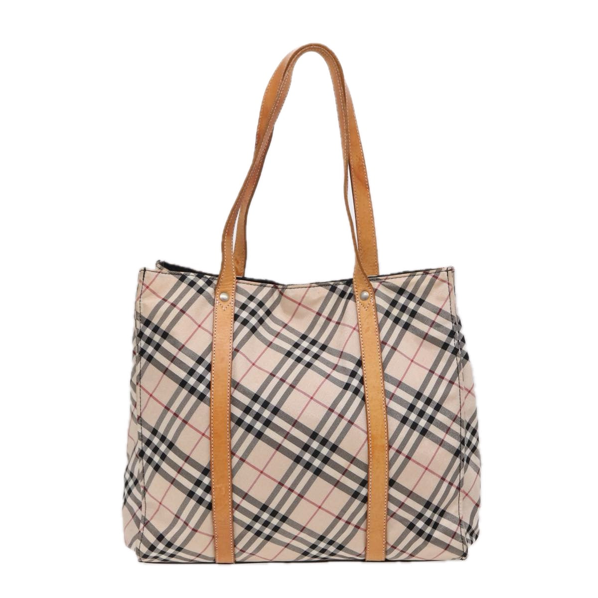 BURBERRY Nova Check Tote Bag Nylon Beige Auth ti1815 - 0