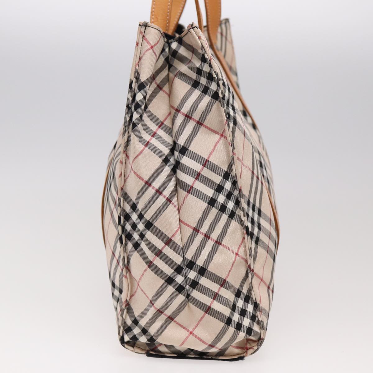 BURBERRY Nova Check Tote Bag Nylon Beige Auth ti1815